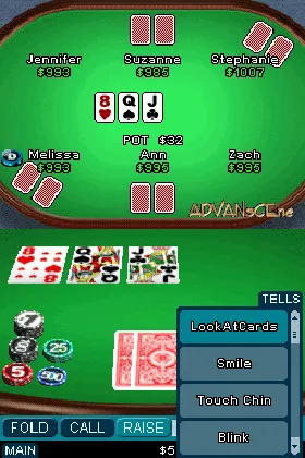 Texas Hold 'em Poker DS (USA) screen shot game playing